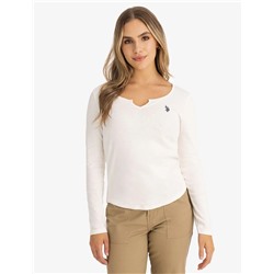 NOTCH NECK LONG SLEEVE T-SHIRT