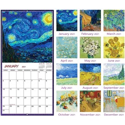 2021 Wall Calendar - 12 Month Monthly Wall Calendar, Jan. - Dec. 2021, 12" x 24" (Open), Unruled Blocks with Thick Paper