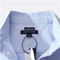 Женская рубашка в вертикальную полоску с длинными рукавами ТОММИ ХИЛФИГЕ*Р