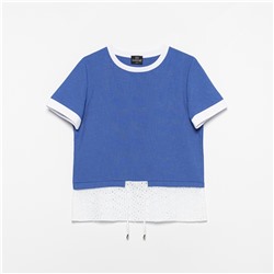 Футболка прямого силуэта, Романтика с перчинкой (синяя)