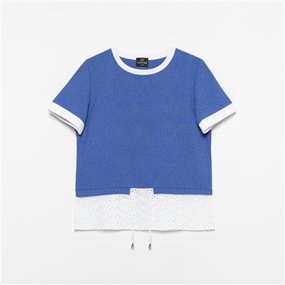 Футболка прямого силуэта, Романтика с перчинкой (синяя)