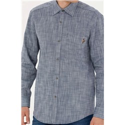 Erkek Lacivert Uzun Kollu Gömlek