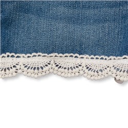 Toddler Girls Crochet-Trim Denim Shortie Shorts