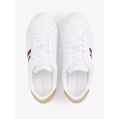 Signature Stripe Leather Court Sneaker Women