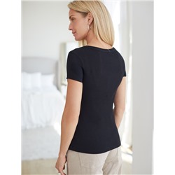 Футболка из трикотажа в широкий рубчик