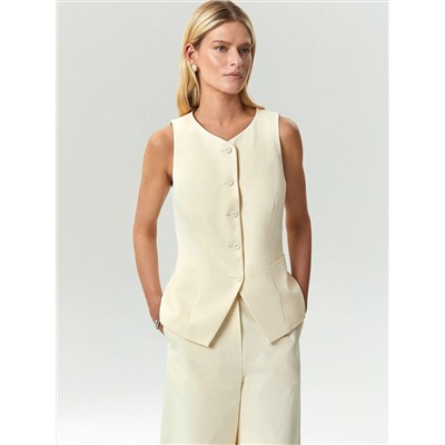 Однобортный жилет из 100% хлопка, GL113/reine