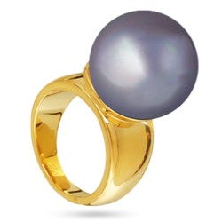 Кольцо (Майорка 16мм серо-голубая; покрытие золото), Есть комплект