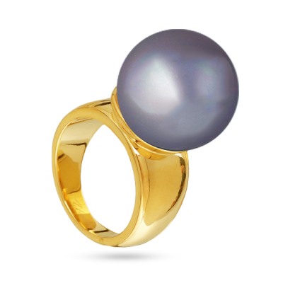 Кольцо (Майорка 16мм серо-голубая; покрытие золото), Есть комплект