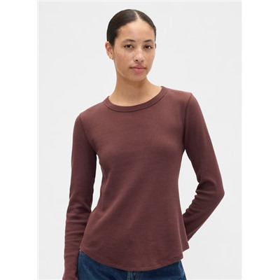 Waffle-Knit Crewneck T-Shirt