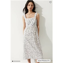 Милый сарафан из хлопка с высокой талией во французском стиле