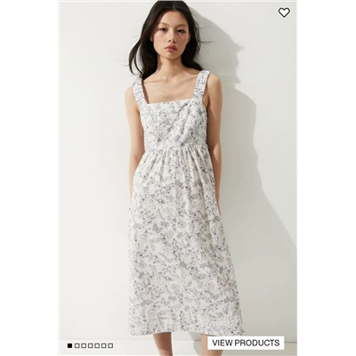 Милый сарафан из хлопка с высокой талией во французском стиле