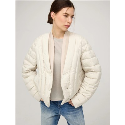 Молочная стеганая куртка