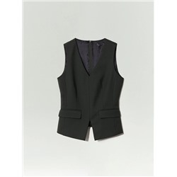 Однобортный жилет из вискозы и шерсти, GL102/misak