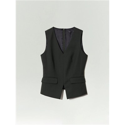 Однобортный жилет из вискозы и шерсти, GL102/misak