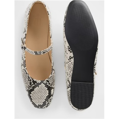 Snake Print Mary Jane Flats
