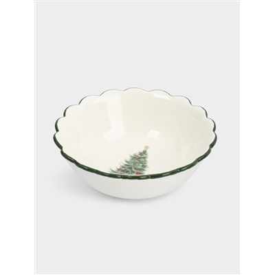 Салатник, 20х8 см, 1,2 л, керамика D, зеленый, Лошадка у елки, Festival