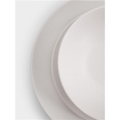 Сервиз обеденный, 6 перс, 18 пр, керамика, белый, в крапинку, Scanno