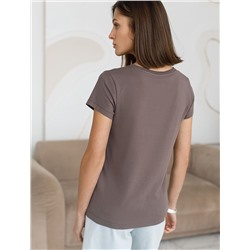 Базовая футболка полуприлегающая из премиального хлопка с эластаном