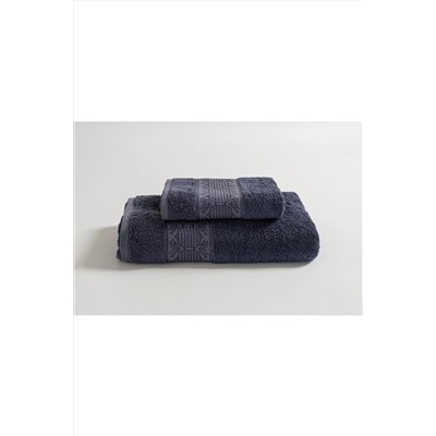 GOSER Textile Bambu Banyo Havlu 80x150 Cm- Yüz Havlu 50x90cm Antrasit Gri Set GB0006