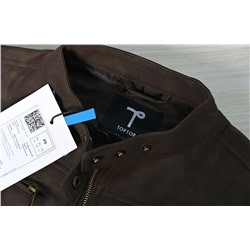 Короткая кожаная куртка-жакет