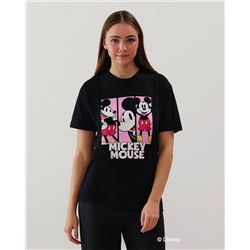 Top de punto de Mickey en negro