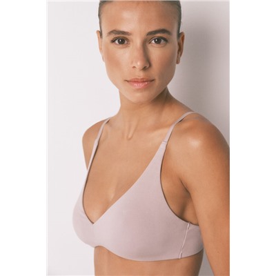 Sujetador triangular algodón beige