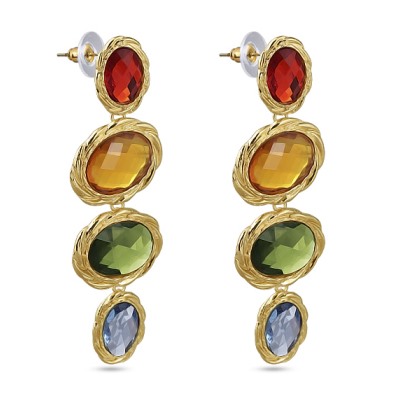 Серьги (кристаллы микс; покрытие: золото)