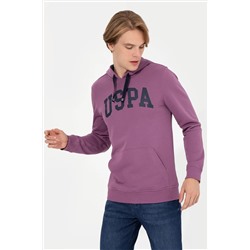 Erkek Menekşe Kapüşonlu Basic Sweatshirt