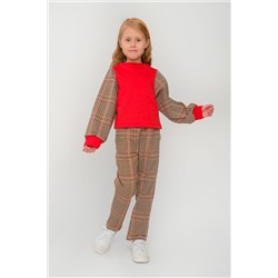 Костюм с брюками Скарлетт красный\кофе НАТАЛИ #874517