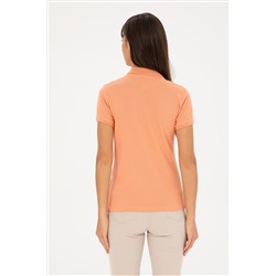 Kadın Somon Basic Polo Yaka Tişört