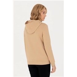 Kadın Kum Kapüşonlu Sweatshirt