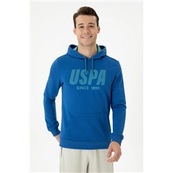Erkek Saks Kapüşonlu Sweatshirt