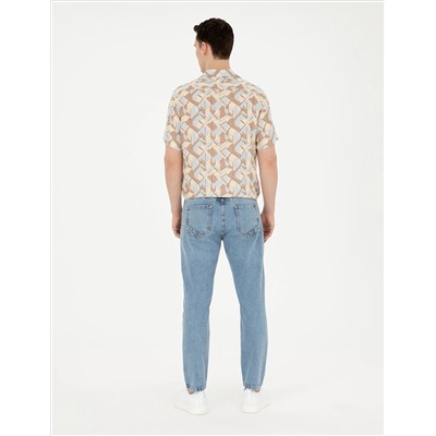 Açık Mavi Tapered Fit Jean Pantolon