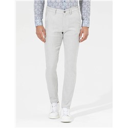 Gri Slim Fit Beli Lastikli Kanvas Pantolon