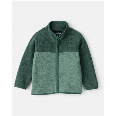 OshKosh B'gosh    Toddler Boy Color Block Microfleece Zip-Up Jacket - Green
