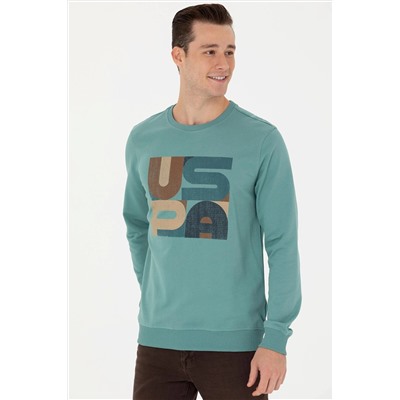 Erkek Mint Bisiklet Yaka Sweatshirt