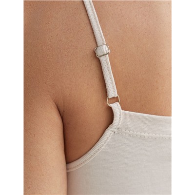 Супер-эластичный топ на регулируемых бретелях из плотного трикотажа риб 1*1