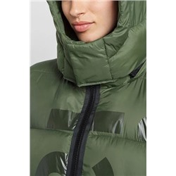 Chaqueta larga acolchada capucha
