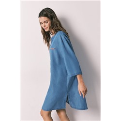 Camisola corta denim ligero azul