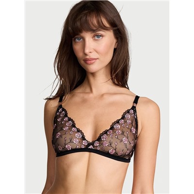 Tease Rose Embroidery Triangle Bralette