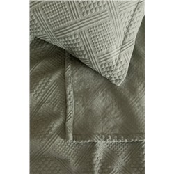 Triangle King Size %100 Pamuk Yatak Örtüsü - Haki