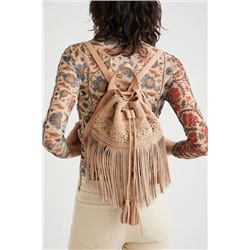 Mochila piel flecos