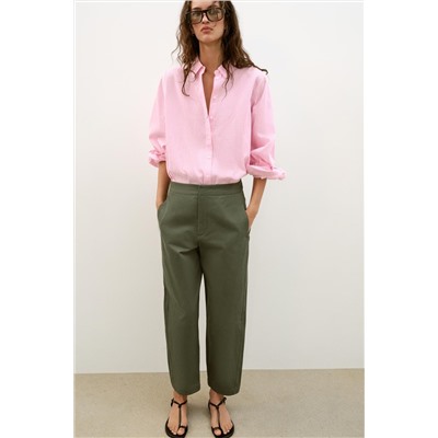 HERRINGBONE BARREL TROUSERS