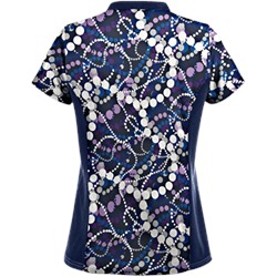 UA Mardi Gras Navy Print Scrub Top