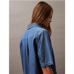 Chambray Mini Shirt Dress