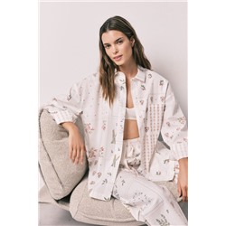 Camisa manga larga popelín estampado floral