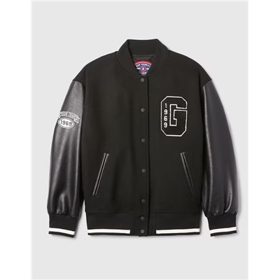 Wool Varsity Logo Boyfriend Jacket