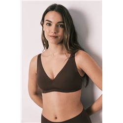 Top halter liso clean cut marrón