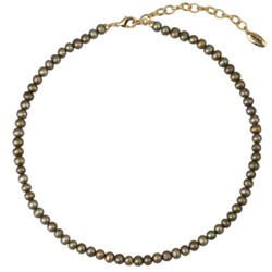 Колье (жемчуг оливковый 5мм; покрытие золото) 38-45см