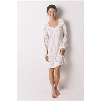 Camisón holgado midi blanco print flores